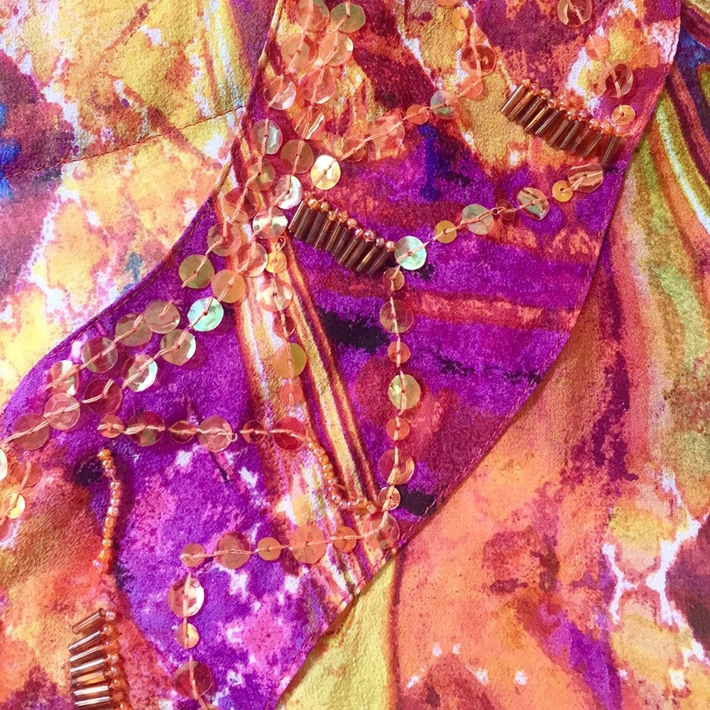 Chico's vibrant embellished tunic top - Picture 2 of 8